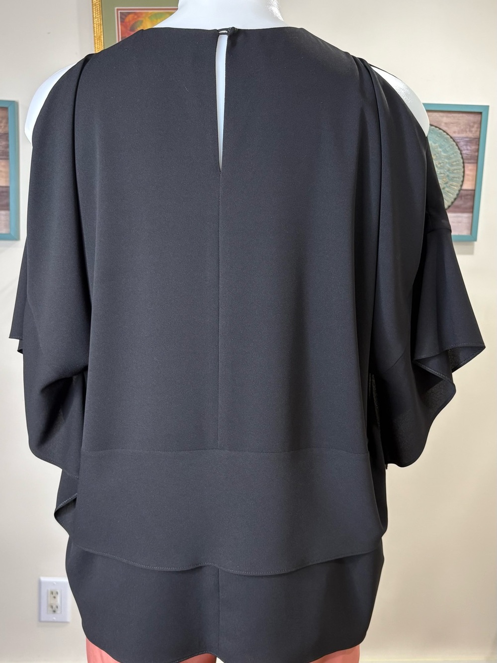 BOSS Hugo Boss Black Split Sleeve Blouse Size US 4 - Picture 9 of 11